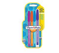 Paper Mate InkJoy 100 CAP, bolígrafo con capuchón, punta media de 1 mm y alegres colores surtidos, paquete de 4 (1956722)