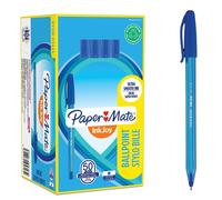 Paper Mate InkJoy 100ST Bolígrafo con capuchón | punta mediana (1,0 mm) | azul | caja de 50