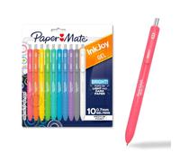 Paper Mate InkJoy - Bolígrafos brillantes, bolígrafos de gel, punta media (0.7 mm), retráctiles, colores más brillantes surtidos, 10 unidades