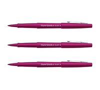 Paper:Mate - Lote de 3 bolígrafos de fieltro Flair Original de nailon, punta mediana, magenta