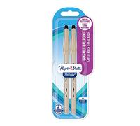 Paper Mate Replay bolígrafo borrable, punta media de 1,0 mm, negro, paquete de 2