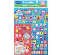 Paper Projects 01.70.22.031 Peppa Pig and Friends Mega Pack | Tres tipos de pegatinas (alrededor de 150 en total) | Reutilizables en superficies no porosas, azul/rojo, 29,7 cm x 21 cm
