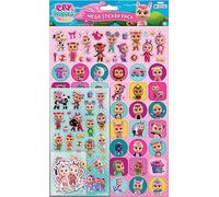 Paper Projects 01.70.22.039 Cry Babies Mega Sticker Pack | Producto oficial | Reutilizable en superficies no porosas, rosa, 35 cm x 23 cm