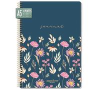 paper&you® Cuaderno de puntos A5 con espiral "Flying Flowers"