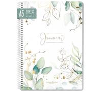 paper&you® Cuaderno de puntos A5 con espiral "hojas de oro"