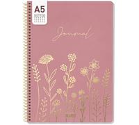 =paper&you® Dotted Journal punteado A5 con encuadernación en espiral "Fine Flowers rosé" 160 páginas, cuaderno con puntos - sostenible y respetuoso con el clima