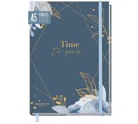 paper&you® JournalA5 dotted - Cuaderno con puntos "Time to Grow - Blue"