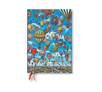 Paperblanks 2025-2026 Balloon Festival Pierre the Maze Detective 18-Month Planner Flexis MIDI Horizontal Elastic Band 224 Pg 80 GSM