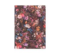 Paperblanks Agenda 13 Meses Flexis de Tapa Blanda 2025, Floralia, Midi, Por Días, Cierre con Banda Elástica