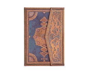 Paperblanks Agenda de 12 meses 2024 Safavid Indigo Horizontal Mini (100 × 140 mm) (Italiano)