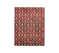 Paperblanks Agende 12 Mesi Flexis 2025 | Velluto Rosso | Ultra | Verticale | Chiusura con Fascia Elastica