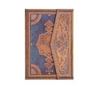 Paperblanks Agende de 12 Meses 2024 Safavid Índigo, Apaisado - Mini (140 x 100), Español