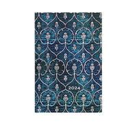 Paperblanks Agende de 12 Meses 2024 Terciopelo Azul, Apaisado - Mini (140 x 95), Español