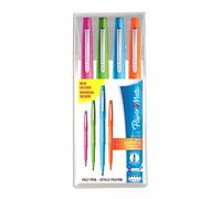 Papermate flair original rotulador medio azul, verde, naranja, rosa