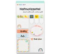 Papierdrachen Bullet Journal Sticky Notes - Arco iris - 9 blocs diferentes de notas adhesivas | Notas adhesivas | Para hacer una vista semanal | muchas notas útiles para tu cuaderno - Set 1