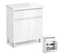 paplinskimoebel - Mueble bajo Lavabo Ariza Top Ancho 60 cm, Mueble bajo con cajón, suspendido o Independiente, para Lavabo sobre encimera - Blanco Mate/Frontal Blanco