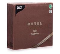Papstar 10821 Royal Collection - Servilletas (50 Unidades, Pliegue de 1/4, 40 x 40 cm), Color marrón