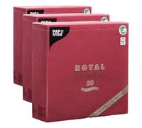 Papstar 11608 Royal Collection - Juego de 50 servilletas (Pliegue 1/4, 40 x 40 cm), Color Burdeos (Paquete de 3)