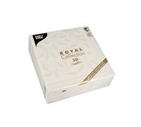 PAPSTAR, Royal Collection 11652 - Servilletas (50 Unidades, Pliegue 1/4, 40 x 40 cm), Color Blanco