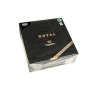 Papstar, Royal Collection - Juego de 50 servilletas (Pliegue 1/4, 40 cm x 40 cm Negro Ornaments, # 19828