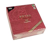 Pap-Star Servietten Royal 1/4-Falz 40x40cm Bordeaux Ornaments