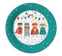 PAPSTAR Superhero 88576 - Platos de cartón desechables (23 cm de diámetro, 10 unidades)