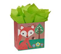Papyrus Bundle Eco Fox Retro Verde mediano, 1 bolsa de regalo y 8 hojas de papel de seda, 1