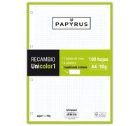 Papyrus Recambio Uniclasic A4 90 gr 5x5mm con margen verde