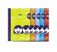 Paquete 5 Cuaderno Basico Lamela A5 (LIBRETA PEQUEÑA) Cuarto 40 Hojas 4mm,Cubierta cartón - TAPA BLANDA - ¡¡¡OJO!!!