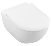 Paquete combinado de inodoro Subway 2.0 de Villeroy & Boch, Ovale, salida horizontal, DirectFlush, 370x560x365mm, 5614R2R1, Color: Cerámica Blanca
