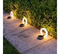 Paquete de 1/4 luces solares para exteriores, luz LED de ambiente impermeable, lámpara blanca cálida, para valla de jardín, decoración de pasarela de porche de césped enterrado