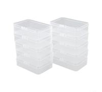 Paquete de 10 cajas de almacenamiento de plástico transparentes para organizar píldoras para joyas, cuentas, tornillos, aparejos de pesca, anzuelos de bricolaje, electrónica, cosméticos, muestras