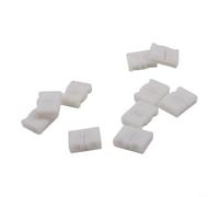 Paquete de 10 conectores de tira LED de 2 pines de 8 mm, sin clips de empalme de soldadura 3528 5050 RGB W para luces SMD, adaptador de terminal de cable de plástico blanco