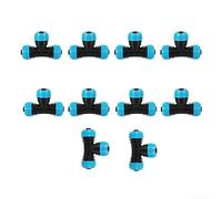 Paquete de 10 conectores en T de ABS para bloqueo rápido ABS Quarter | Instalación rápida de bloqueo de giro, juego de 10 unidades, plástico ABS, agarre seguro de manguera