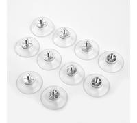 Paquete de 10 ganchos transparentes con ventosa de 32 mm con tornillo de pulgar y tuerca, ventosas de PVC que no dejan marcas para colgar coronas en azulejos de espejos de vidrio