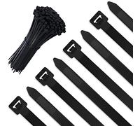 Paquete de 100 bridas gruesas negras resistentes grandes de 300 mm x 7,6 mm, plástico de nailon fuerte, autobloqueante, 30 cm