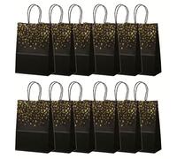 Paquete de 12 bolsas de papel kraft con forma de corazón bronceado, con asa para regalos, suministros de boda y uso en fiestas, bolsas de decoración de boda
