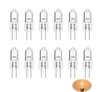 Paquete de 12 Bombillas Halógenas G4 20W 12V - Regulables 2700K Blanco Cálido, 280 lm, 360° - Lámparas de Pino Halógenas con Base de 2 Pines para Muebles, Lámparas de Techo, Campanas Extractoras