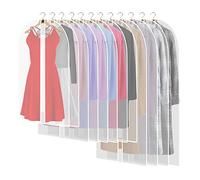Paquete de 12 fundas de ropa transpirables con cremallera, impermeables, a prueba de polvo, bolsas de vestir, fundas de ropa a prueba de humedad, bolsa de almacenamiento de trajes para hombre para