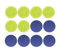Paquete de 12 paños redondos de 16 cm, almohadillas de repuesto de microfibra suave y absorbente para fregona eléctrica, trapos de limpieza lavables y reutilizables para suelos duros, pelo de mascotas
