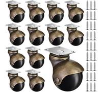 Paquete de 12 ruedas giratorias bolas vintage 2 pulgadas Para Muebles | Ruedas giratorias antiguas Patas for muebles Sillas de oficina Sofás Gabinetes Mesas de centro