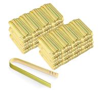 Paquete de 120 Mini Pinzas de Bambú Pequeñas Pinzas Bambu Desechables Pinzas Madera Buffet Hogar Cubiertos 4 Pulgadas