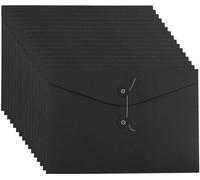 Paquete de 16 carpetas de cartón A4, carpeta de papel kraft, carpeta organizadora, 310*235 mm, carpeta reforzada, con cubierta de sujeción negra
