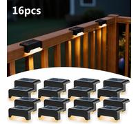 Paquete de 16 luces LED solares de color cambiantes para - Iluminación exterior para bordes de piscinas, vallas, escaleras, barandillas, patios y decoraciones navideñas (Navidad/) - Ip44