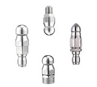 Paquete de 2/4 boquilla de desbloqueo de alcantarillado, boquilla de drenaje de acero inoxidable de alta presión 5000PSI, adecuada para fregadero, herramienta de lim four piece set4pcs front 1 back 6