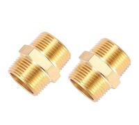 Paquete de 2 accesorios de tubería de latón, boquilla hexagonal, 1 x 1 pulgada NPT macho