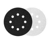Paquete de 2 almohadillas de lija fina de 150 mm con base de esponja, aptas para pulidoras y lijadoras (8 orificios)