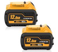 Paquete de 2 baterías de repuesto DCB609 de 60 V y 12000 mAh para Dewalt 20 V/60 V Max compatible con Dewalt 20 V/60 V flexvolt DCB606 DCB609 DCB612 DCB200 DCB207 DCB206, herramientas eléctricas