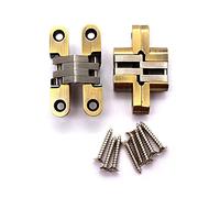 Paquete de 2 bisagras ocultas para puerta plegable, acero inoxidable con tornillos