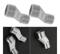 Paquete de 2 conectores excéntricos de rosca macho de 1/2 x 3/4 pulgadas para fontanería de baño, adaptador de pie curvado para sistema de ducha expuesto